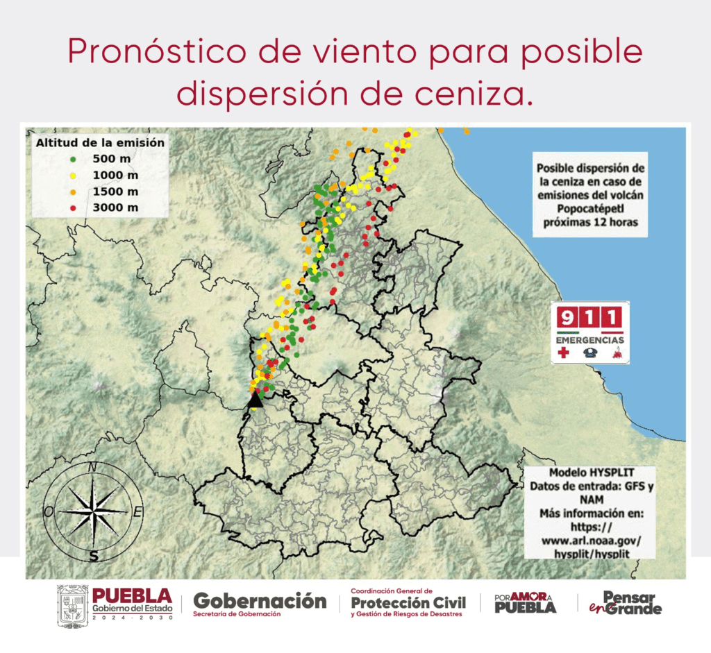Dispersión de ceniza, lluvias y frío