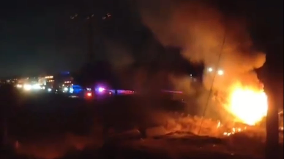 Incendio en la autopista Puebla-Orizaba