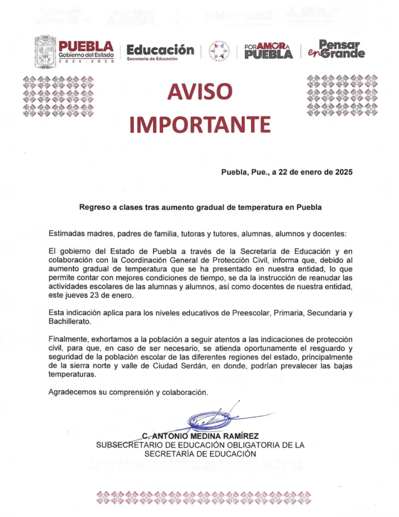 SEP informa sobre la reanudación de clases