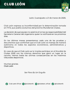 FIFA excluye al Club León del Mundial de Clubes 2025