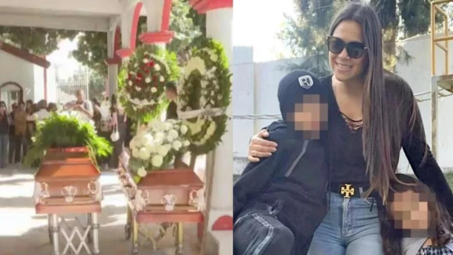 Familiares despiden a Astrid Cruz y su hijo