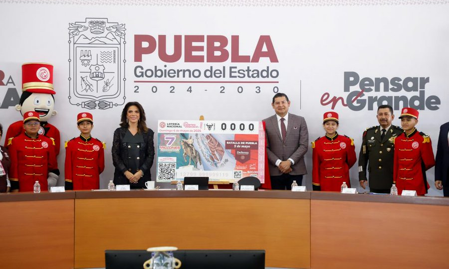 Lotería Nacional presenta billete conmemorativo del 5 de Mayo