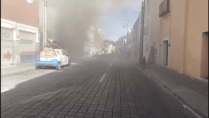 Incendio en el Centro Histórico de Puebla: fuerte movilización