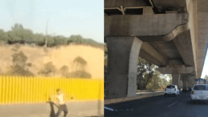 Captan a hombre lanzando piedras en la autopista
