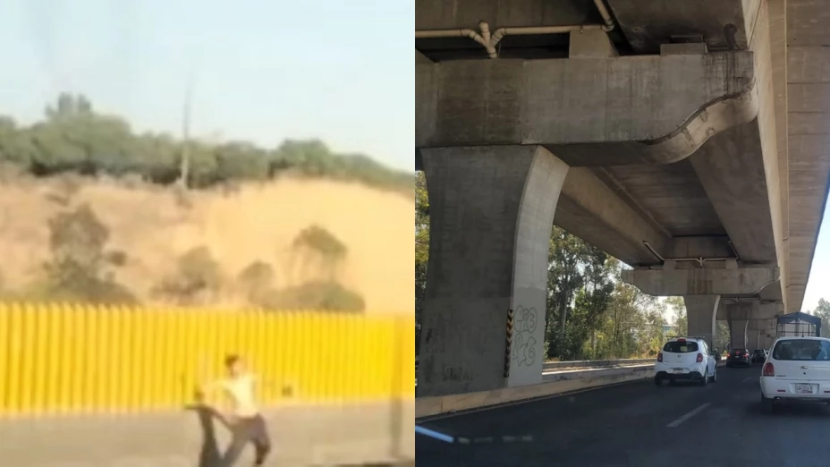 Captan a hombre lanzando piedras en la autopista