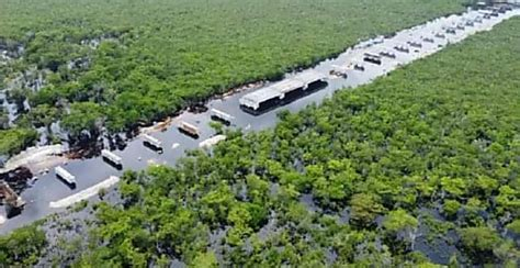 Tramo del Tren Maya en Bacalar queda bajo el agua