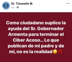Dr. Tizcareño denuncia "ciberacoso" tras ola de señalamientos