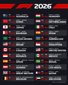 F1 revela el calendario oficial 2026: México confirmado