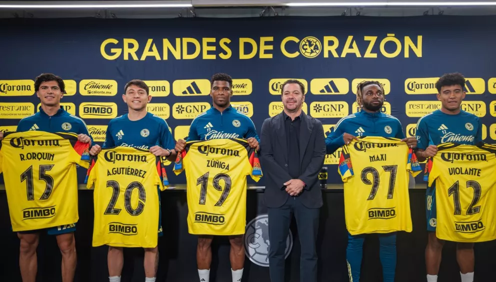 América presenta a sus cinco refuerzos para el Apertura 2025