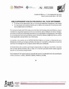 AICM suspenderá vuelos durante el desfile militar