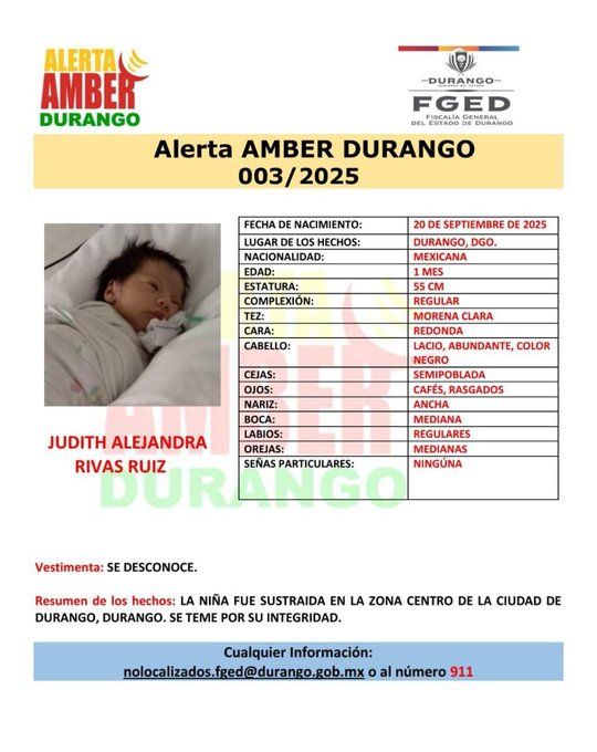 Localizan dentro de una bolsa a bebé robada